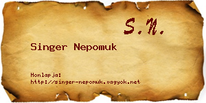 Singer Nepomuk névjegykártya